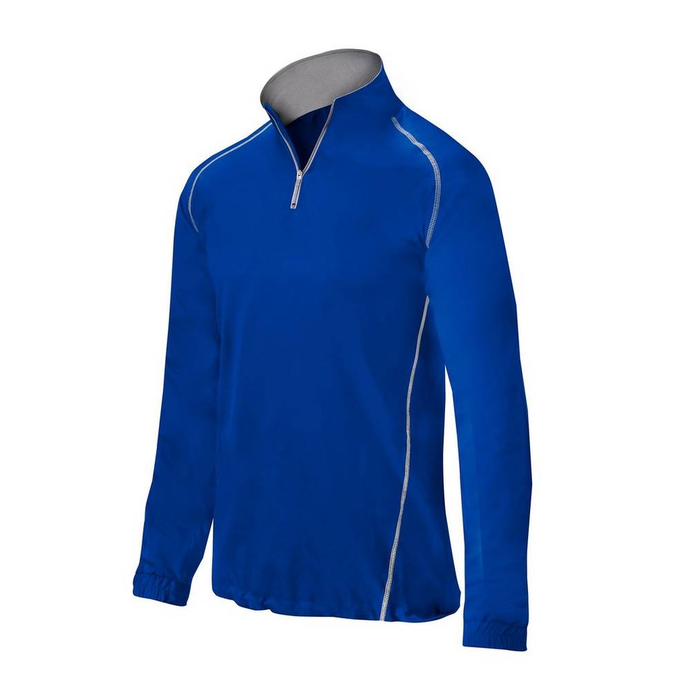 Mizuno Comp 1/4 Cipzáros Batting Férfi Jacke Királykék DPR179026